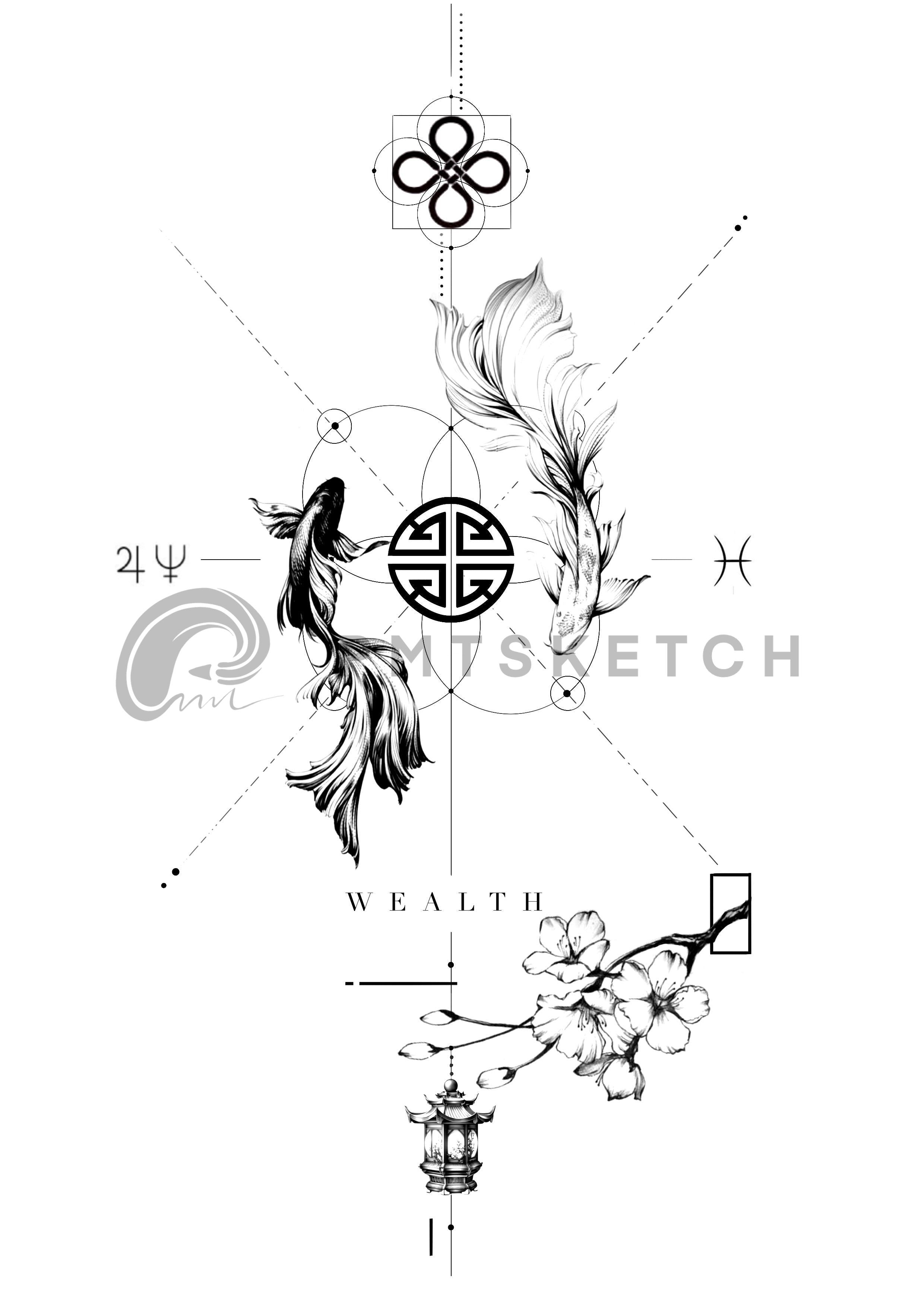 Concept Design Nr. 120: Koi Fisch | Wealth & Abundance Symbolik Micro Realism