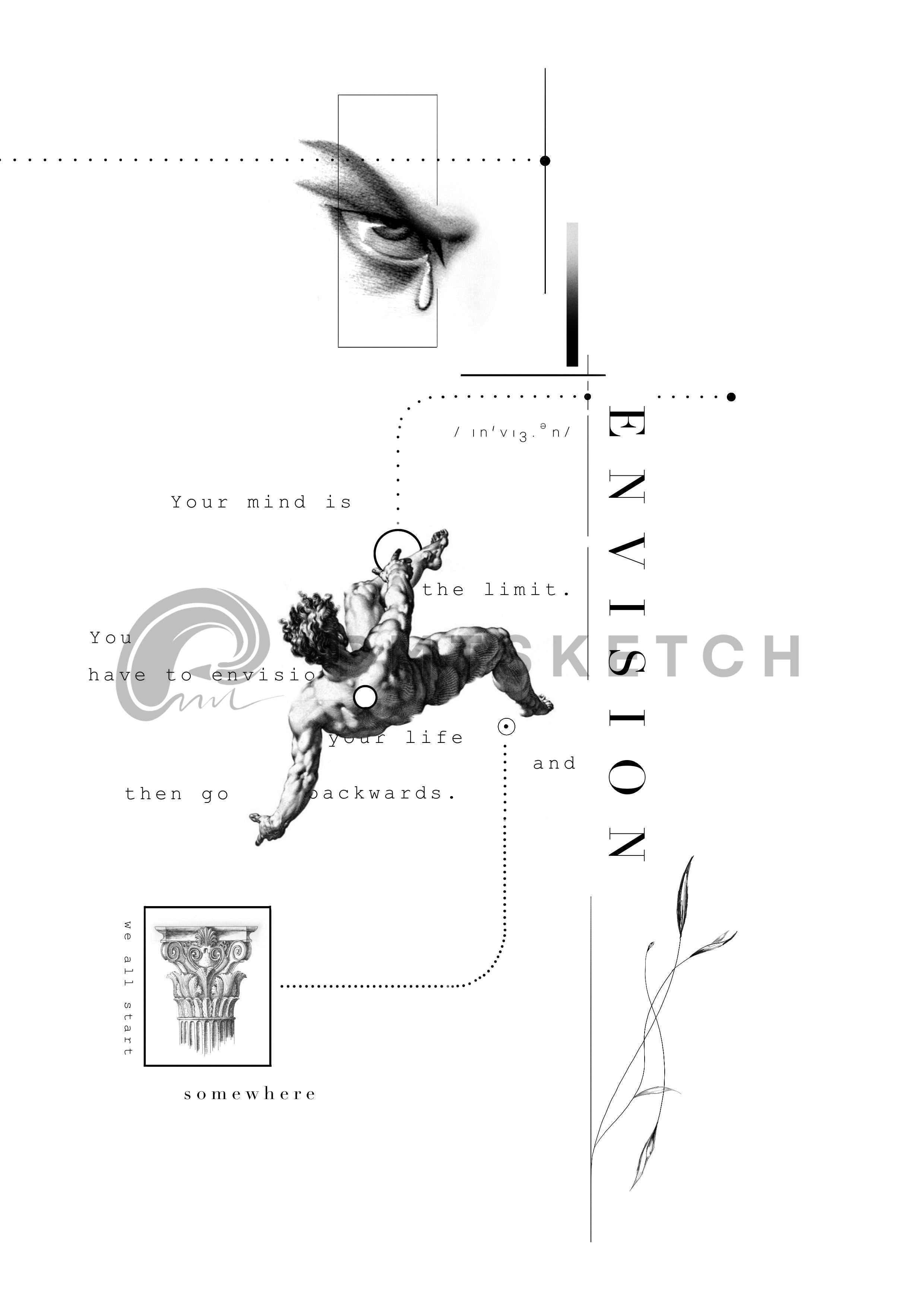 Concept Design Nr. 127: Auge Tattoo mit Träne Fineline