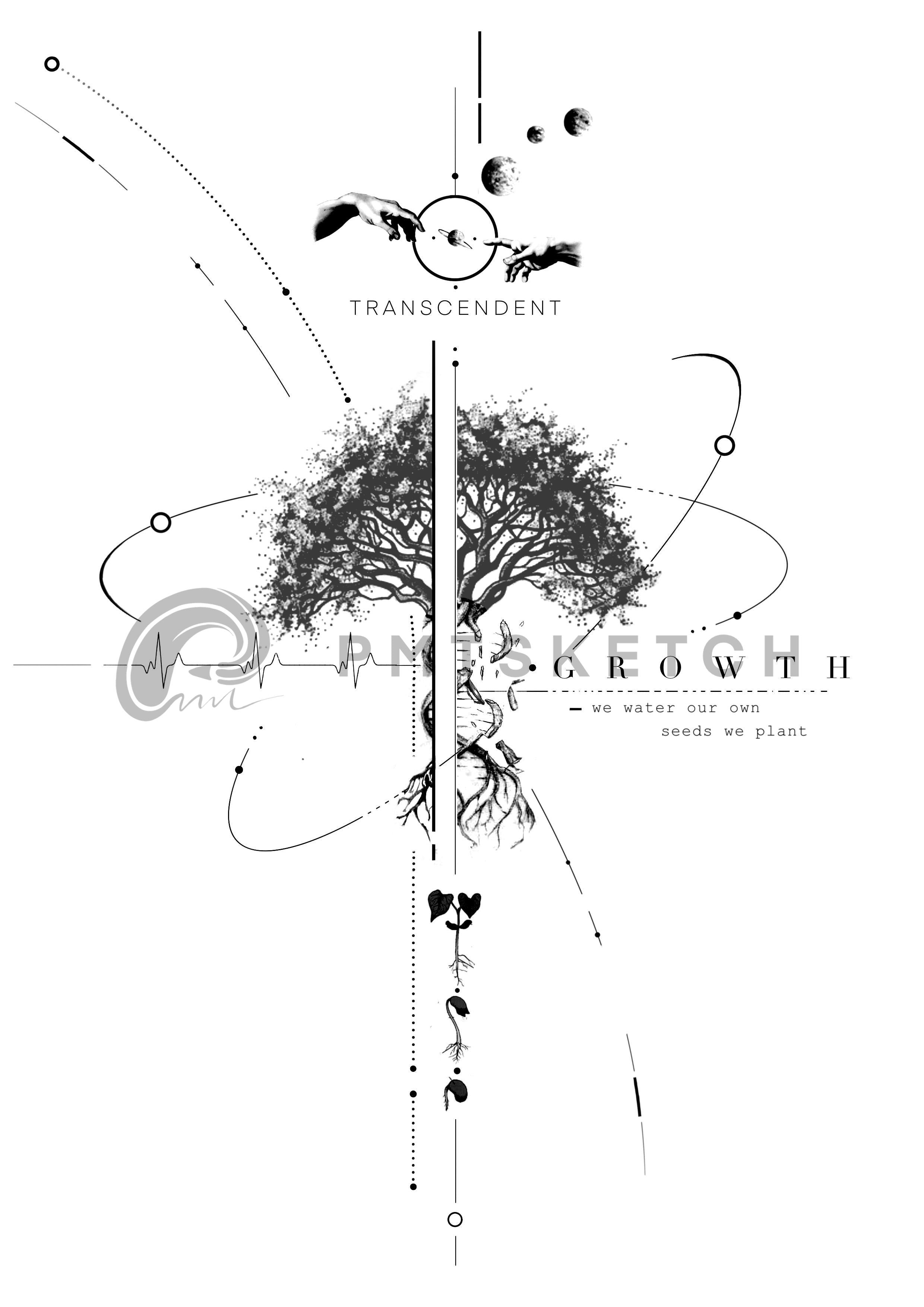 Concept Design Nr. 151: Growth Tattoo Design – DNA & Lebensbaum