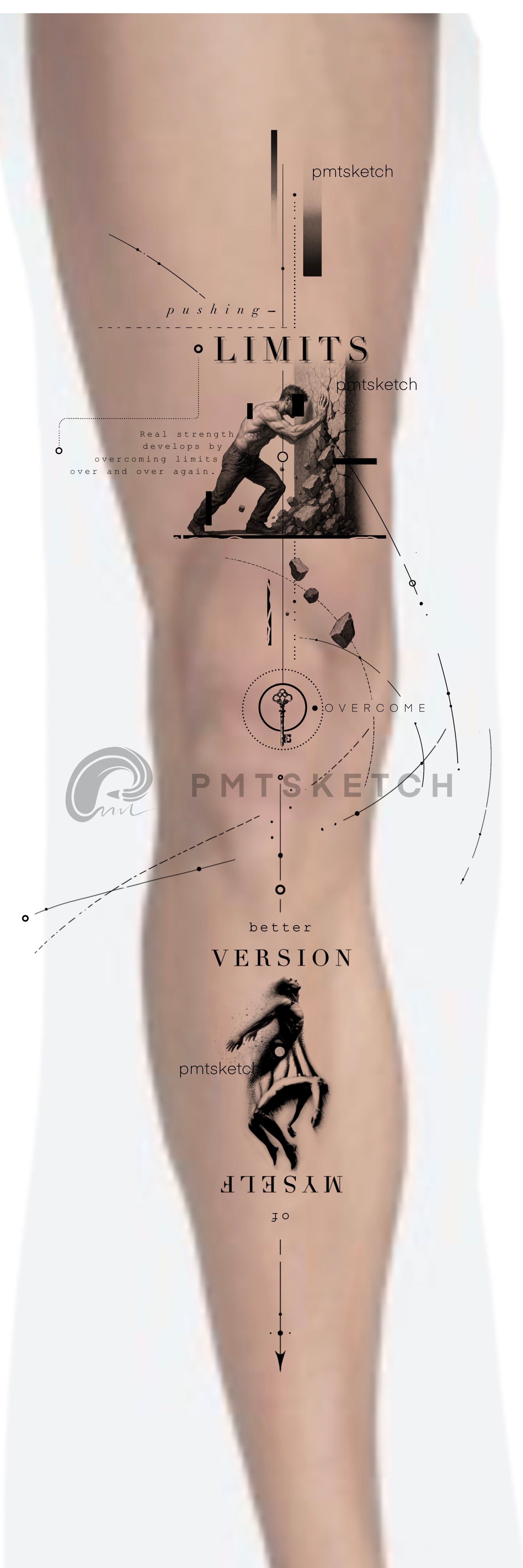 Full Front Leg Tattoo Design / Concept Tattoo Design No. 179