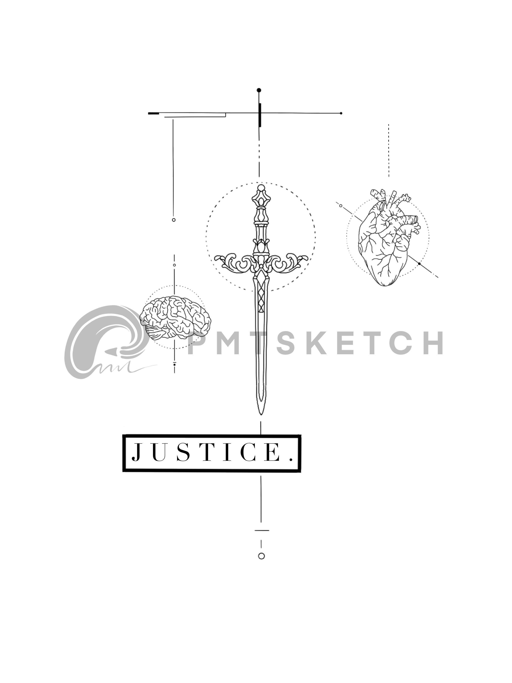 Police / Justice / Brain / Heart / Sword