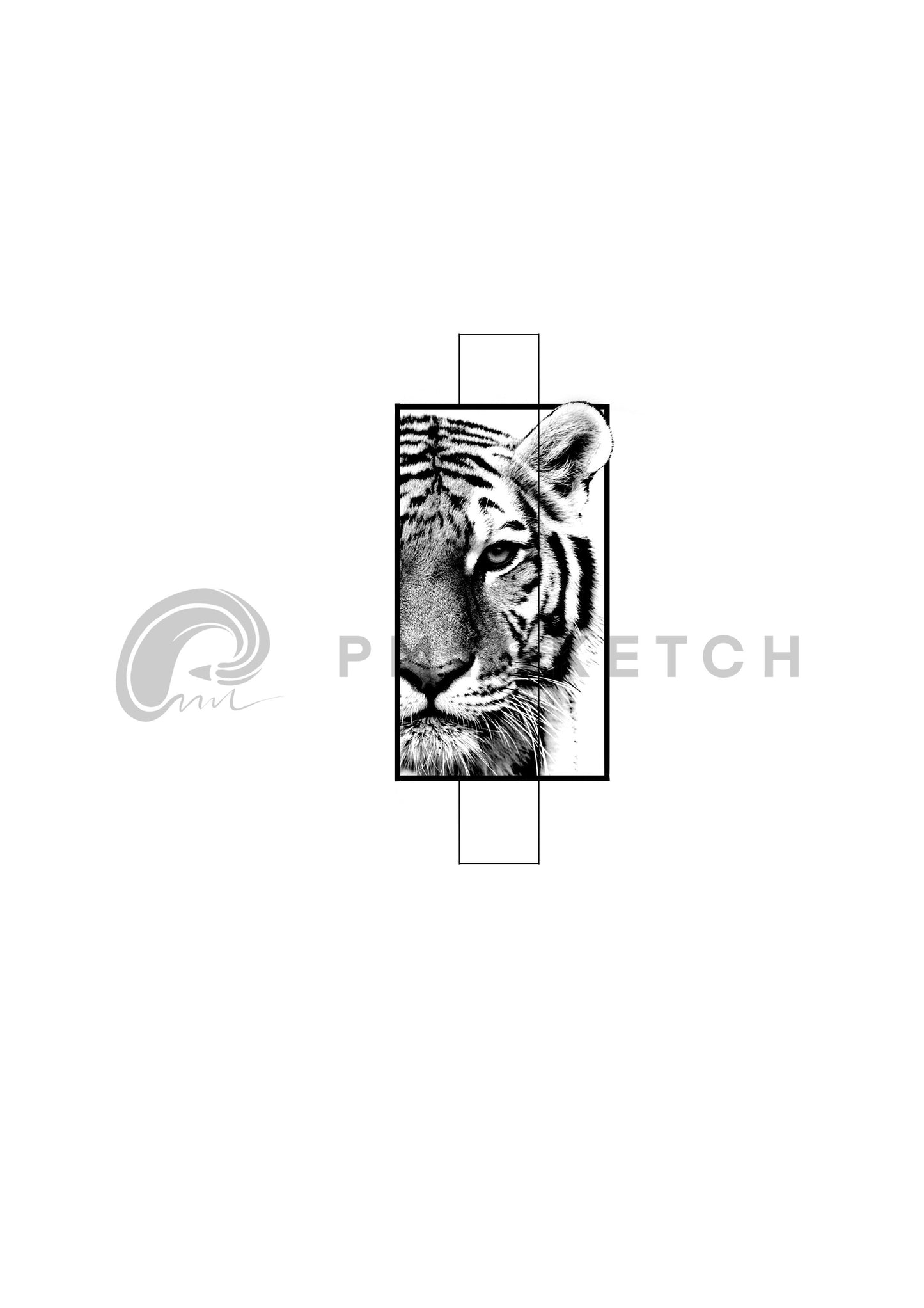 Half Tiger Portrait