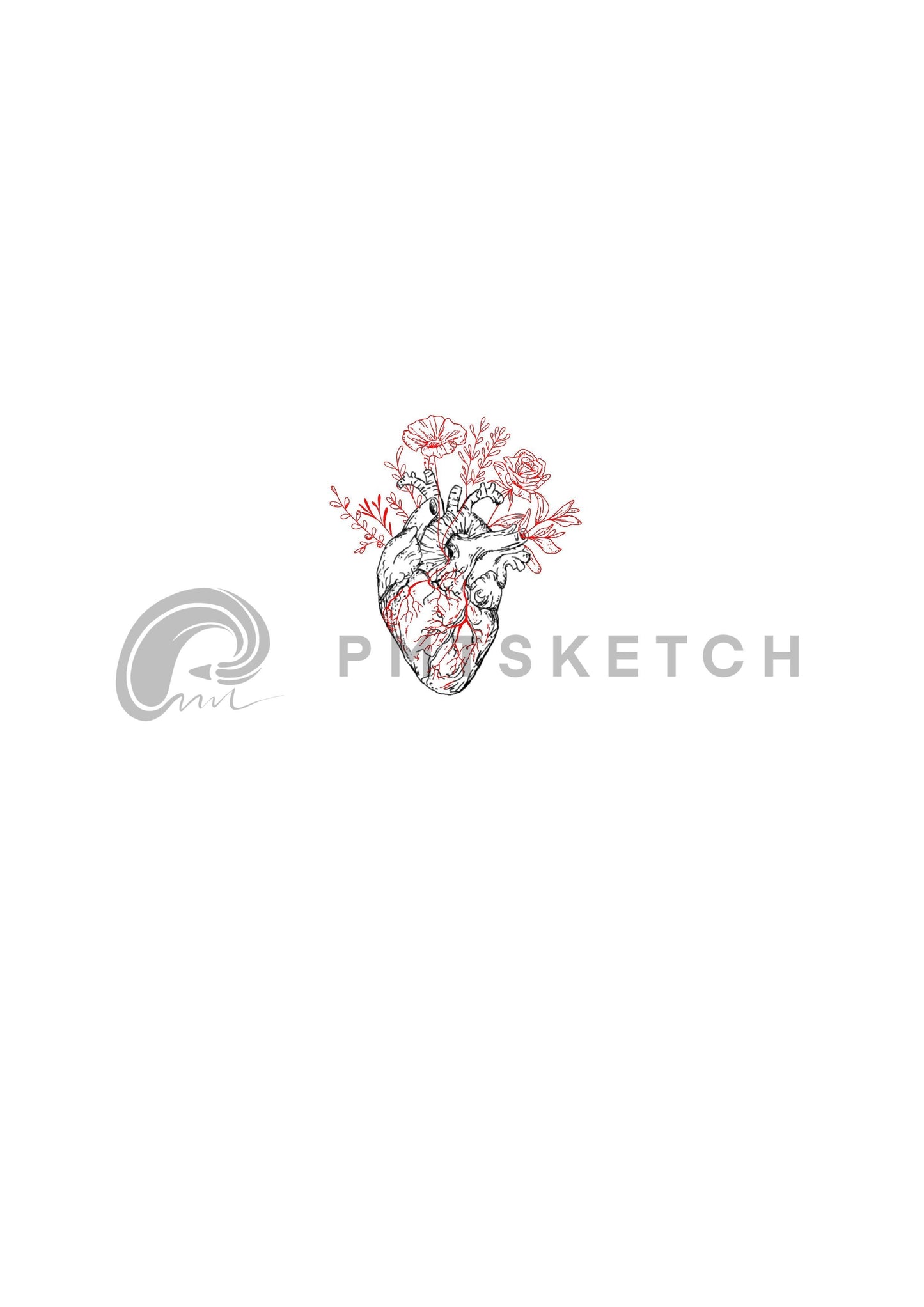 Anatomical Heart / Red Flowers