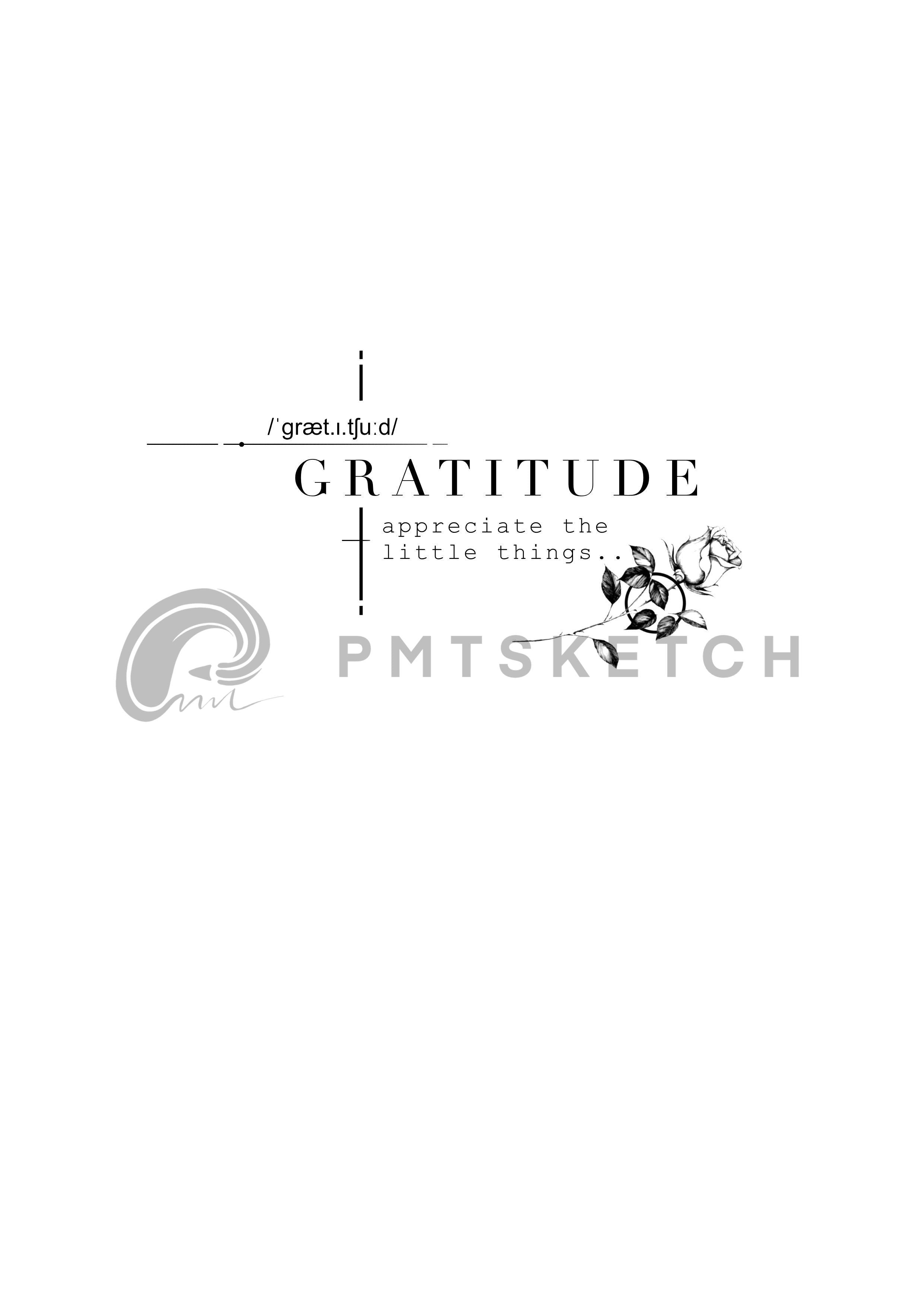 Gratitude small text concept