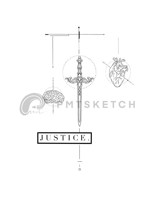 Police / Justice / Brain / Heart / Sword