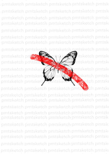Butterfly / Red Paint