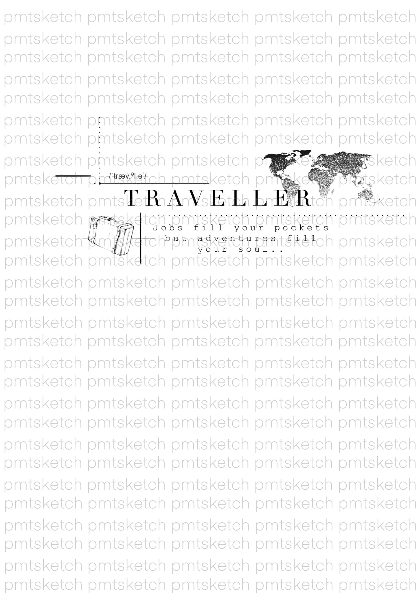 Traveler Text Concept