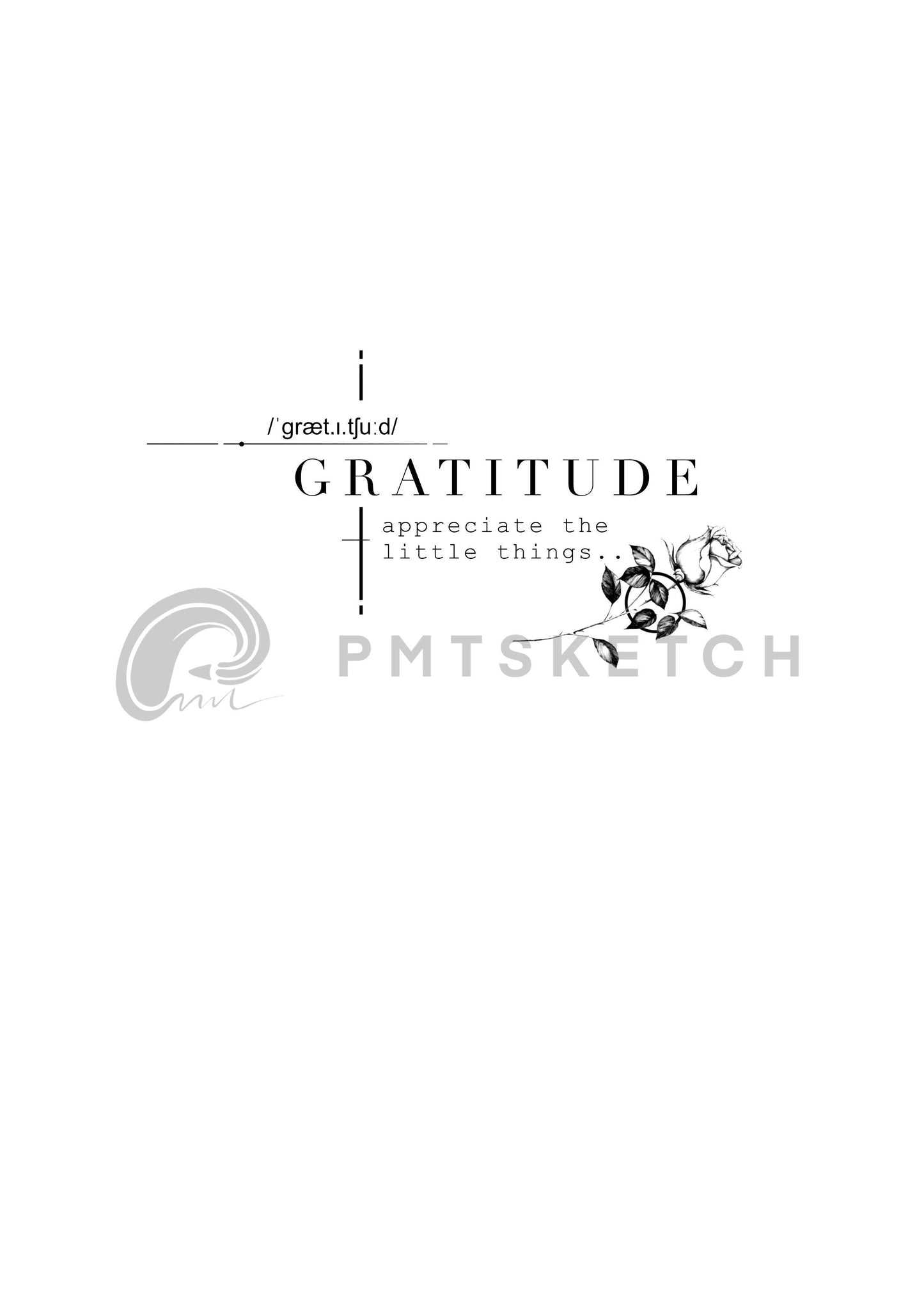 Gratitude small text concept