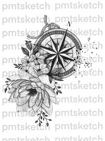 Shaded Compass / Flowers
