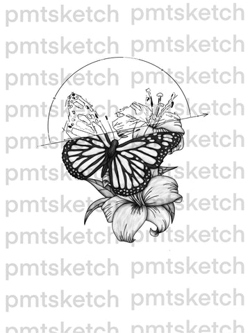 Shaded Butterfly / Abstract / Flower