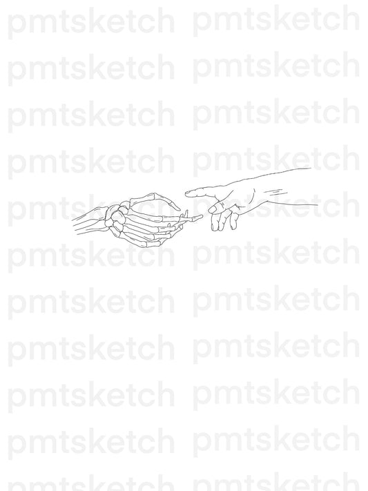 Creation of Adam / Skeleton Hand