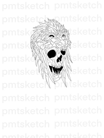 Wolf / Skull / Feathers