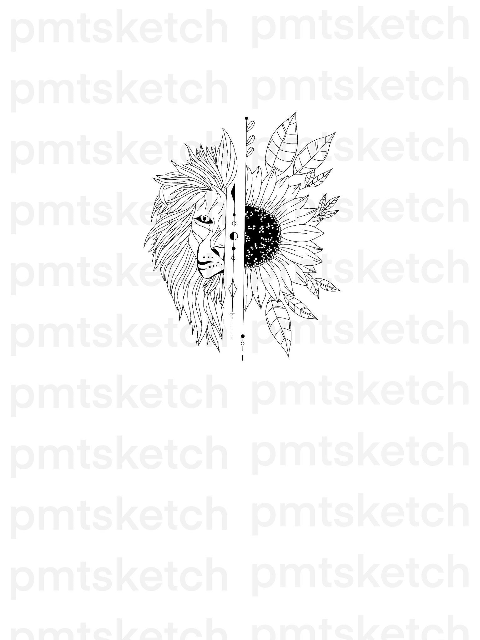 unique sunflower lion tattoo｜TikTok Search