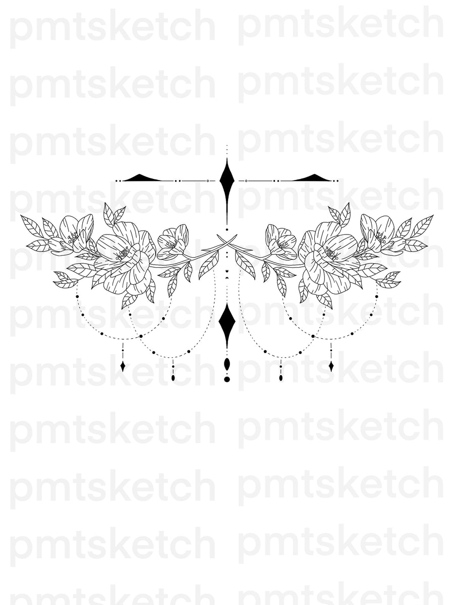 Symmetrical Flowers / Mandala – pmtsketch - tattoo&design GmbH
