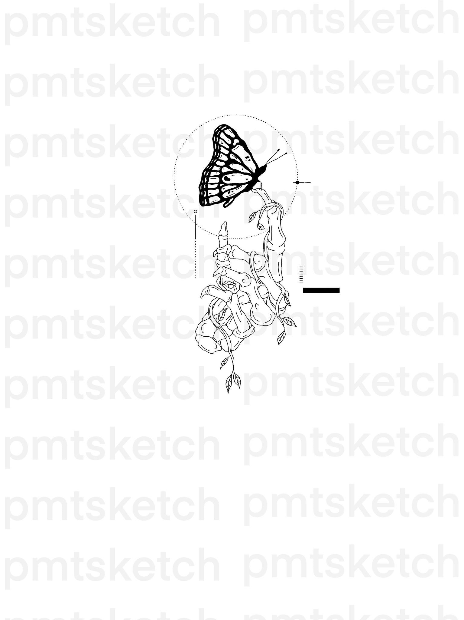 Skeleton Hand / Butterfly