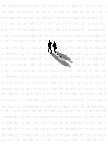 Walking Couple Silhouette