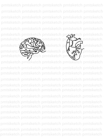 Matching One-Line / Heart / Brain